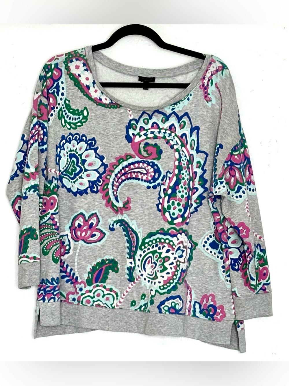 Talbots Jubilee Paisley Terry Pullover Sweatshirt Size 1XP